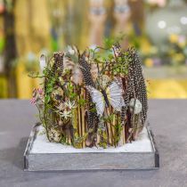 položky Podnos dřevěný čtvercový šedý, bílá dekorace na stůl Shabby Chic 24,5×24,5cm
