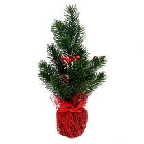 Jedle 32cm se šiškami a sáčkem červeným