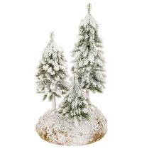 položky Zasněžené jedle, umělá zimní krajina pro vánoční vesničku a dekoraci na stůl, 29 cm
