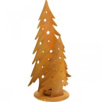 položky Lucerna vánoční stromky, kovová dekorace v patině, Vánoce V46cm Š25,5cm