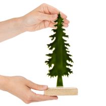 položky Dekorativní vánoční stromeček na dřevěném podstavci, 26 cm