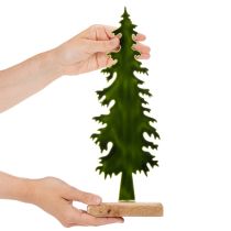 položky Dekorativní figurka vánočního stromečku s dřevěným podstavcem, 36 cm