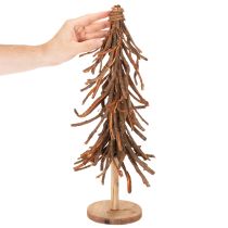 položky Vánoční stromeček z vrbových větví na dřevěném podstavci, 48 cm