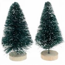 Mini jedle zasněžená, zimní dekorace, vánoční stromek V9,5cm Ø5cm 2ks