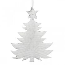 Přívěsek na vánoční stromeček, adventní dekorace, kovová dekorace na Vánoce, stříbro 20,5 × 15,5 cm