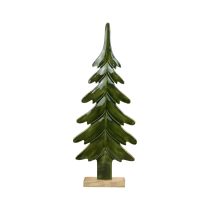 položky Vánoční stromek dřevěná dekorace lesklá zelená 22,5x5x50cm
