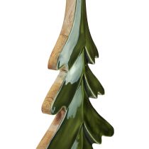 položky Vánoční stromek dřevěná dekorace lesklá zelená 22,5x5x50cm