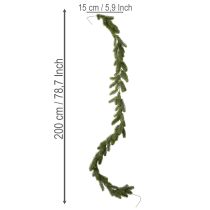 položky Umělá zelená jedlová girlanda pro slavnostní dekoraci, 200 cm