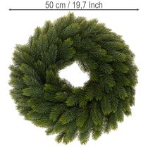 položky Věnec z umělých jedlových větví, zelený, kulatý, 50 cm
