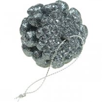 položky Ozdoby na vánoční stromeček deko kužely třpyt antracit V7cm 6 kusů