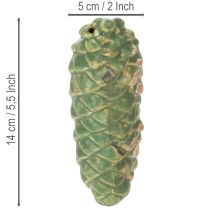 položky Keramická dekorace z borové šišky, dekorace na stůl, podzimní, 14 cm, 3 kusy