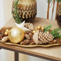 položky Šišky zlaté, třpytky 13cm 4ks vánoční ozdoby na stromeček