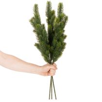 položky Umělá jedlová větvička, dekorativní větev, umělá jako vánoční dekorace, 65 cm, 3 kusy