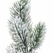 Jedle větev zelená zasněžená 39cm 8ks