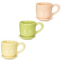 položky Kávový hrnek, dekorativní dekorace na stůl pro stylový design místnosti s rostlinami, 11 cm, 3 kusy