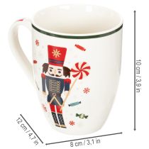 položky Vánoční hrnek s motivem louskáčka a cukrové hůlky, 10 cm, 2 kusy