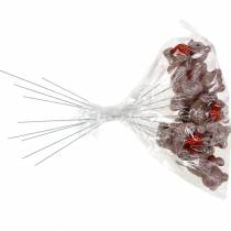 položky Ozdobný medvídek se srdíčkem, Valentýn, třpyt kytičky 9 ks