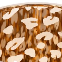 položky Skleněný svícen na čajové svíčky s leopardím vzorem, 12 cm