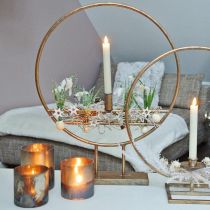 Sklenice na čajovou svíčku, svícen, skleněná lucerna starožitný vzhled Ø10cm V10,5cm 2ks