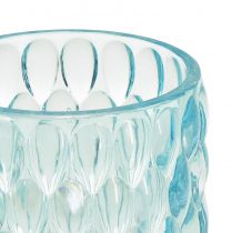 položky Sklenice na čajovou svíčku světle modrá tónovaná skleněná lucerna Ø9,5cm V9cm 2ks