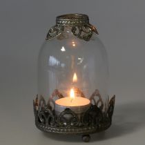 položky Skleněná lucerna na čajovou svíčku Vintage Ø8,5cm V14cm 2ks