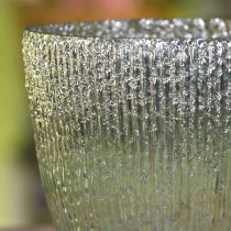 Svíčková skleněná lucerna modrá zelená stolní dekorace sklo Ø21cm V21,5cm