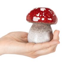 položky Dekorativní houba, muchomůrka, svíčka na čajovou svíčku jako dekorace na stůl, 9 cm