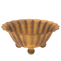 položky Vintage svícen na čajové svíčky, malá miska, rezavě zbarvený kov, Ø10cm, V4,5cm