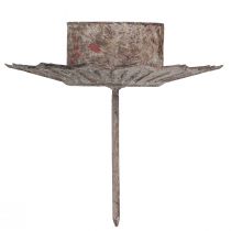 položky Stojan na čajovou svíčku vintage čajová svíčka na nalepení šedá Ø9cm V8,5cm 4ks