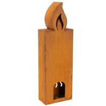 položky Vánoční svícen na čajové svíčky, rezavý kovový svícen, jelen, 45x14cm