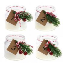 Stojan na čajovou svíčku skleněný Adventní svícen zednická dóza Ø6cm 4ks