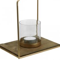 Lampionový domeček kovový svícen na čajovou svíčku stolní dekorace 26×20×35cm