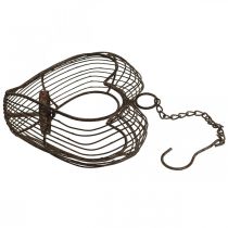 položky Stojan na čajovou svíčku kovová závěsná dekorace rez dekorace srdce 22×7×20cm