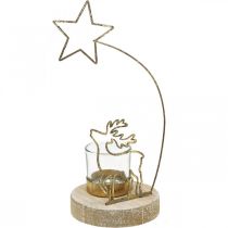 položky Kovový svícen na čajovou svíčku sob a vánoční hvězda Ø10cm H24cm