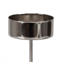 položky Stojan na čajovou svíčku na nalepení adventního věnce stříbrný Ø4cm 8ks