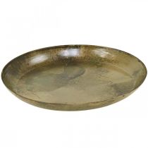 Dekorativní talíř mosazný vzhled Dekorace na kovový talíř Ø30,5cm