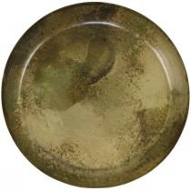 Dekorativní talíř mosazný vzhled Dekorace na kovový talíř Ø30,5cm