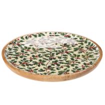 položky Vánoční dekorační talíř s motivem cesmíny, 25 cm