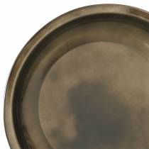 Dekorativní talíř z kovového bronzu s glazurou Ø23,5cm
