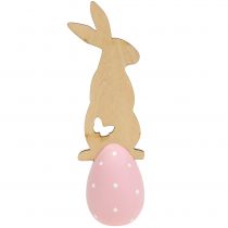 Stolní dekorace velikonoční vajíčko se zajíčkem 9cm - 12cm 2ks