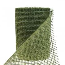 Běh na stůl jutová jutová páska stolní páska olivově zelená Š15cm L10m