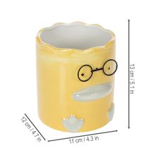 položky Válcová dekorativní keramická váza s kachnou pro stylový domov, 13 cm, 2 kusy