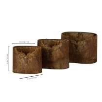 položky Květináč jelen kovový oválný rustikální sada 3 kusů 24 cm