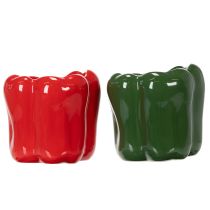 položky Keramický květináč Paprika pro moderní kuchyňskou výzdobu, vhodný do jakéhokoli interiéru, 13 cm, 2 kusy
