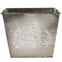 položky Čtvercový kovový květináč s motivem jedle, 18 cm