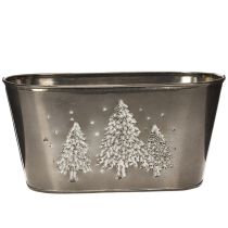 položky Oválný květináč s reliéfním motivem jedle, 25 cm