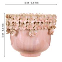 položky Květináč Ceramic Pink – Elegantní květináč s květinovou dekorací Ø16cm