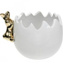 Velikonoční mísa ozdobná mísa keramický bílek zlatý králík 2ks
