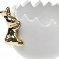 Velikonoční mísa ozdobná mísa keramický bílek zlatý králík 2ks