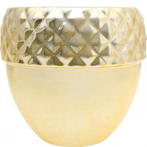 položky Keramický květináč žalud zlatá vánoční dekorace Ø18cm V16,5cm